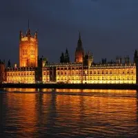 View of the Palace of Westminster and Elizabeth Tower at night