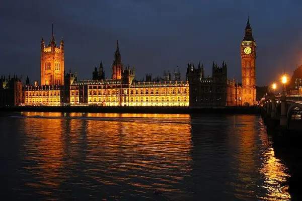 View of the Palace of Westminster and Elizabeth Tower at night